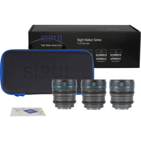 Sirui Night Walker 24mm, 35mm and 55mm T1.2 Cine 3-Lens Set for